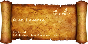 Auer Levente névjegykártya